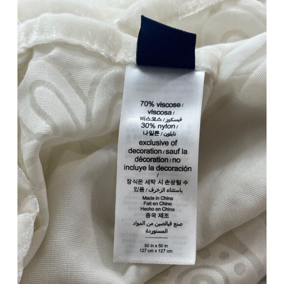 Pottery Barn PB Teen Dorm Room Wall Tapestry Ivory Mandala Boho Tassels Velvet - Picture 9 of 12